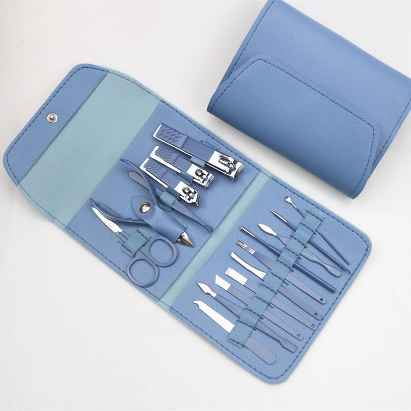 16 Pcs Nail Cutter Kit Pedicure Nail Scissors Stainless Steel Tool Set with Folding Bag - Varity