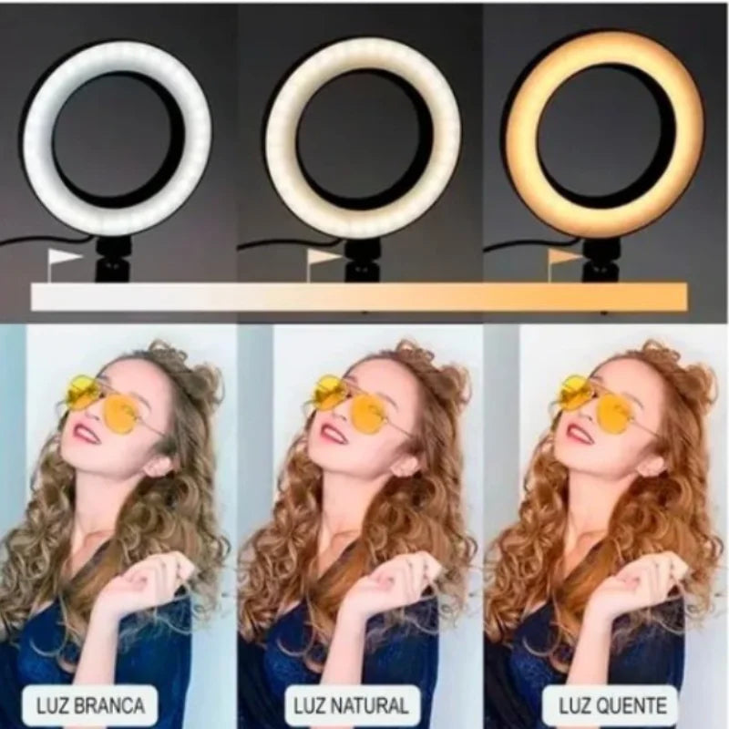 DAFUSHOP Ring Light Led Table Illuminator Small 6 Inch Tripod 16cm Youtuber Accessories Video Lighting Photo - Varity