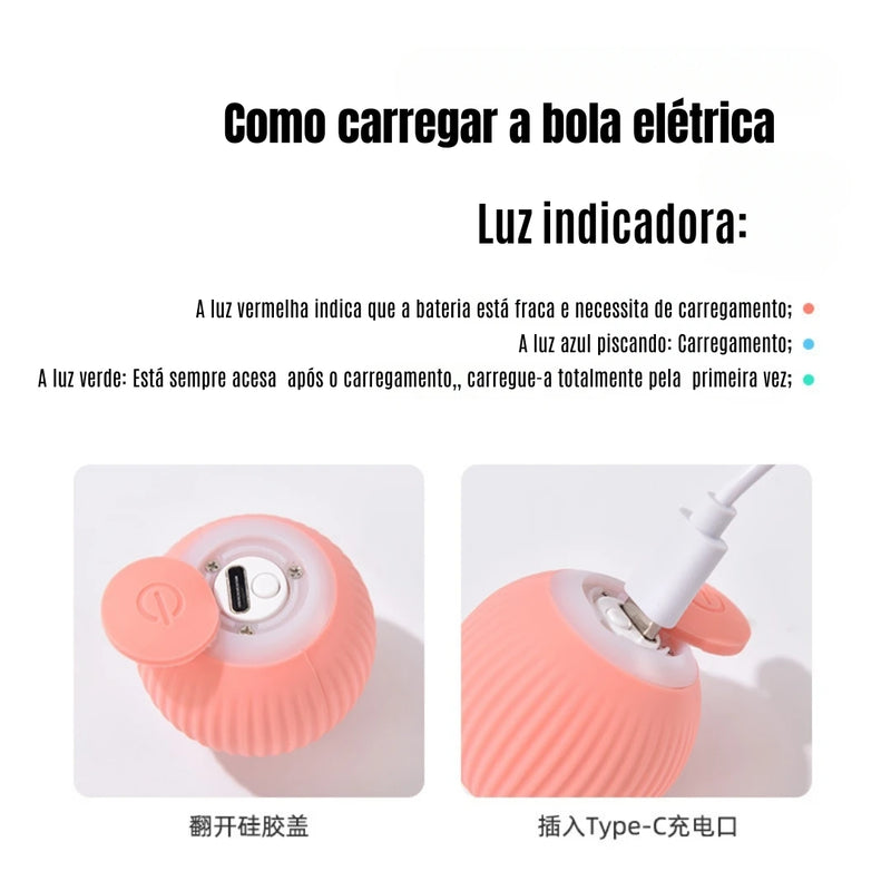 Bola Mágica Rolante Automática para Gatos, Brinquedo Inteligente Interativo, Acessório para Jogos em Ambientes Internos. - Varity